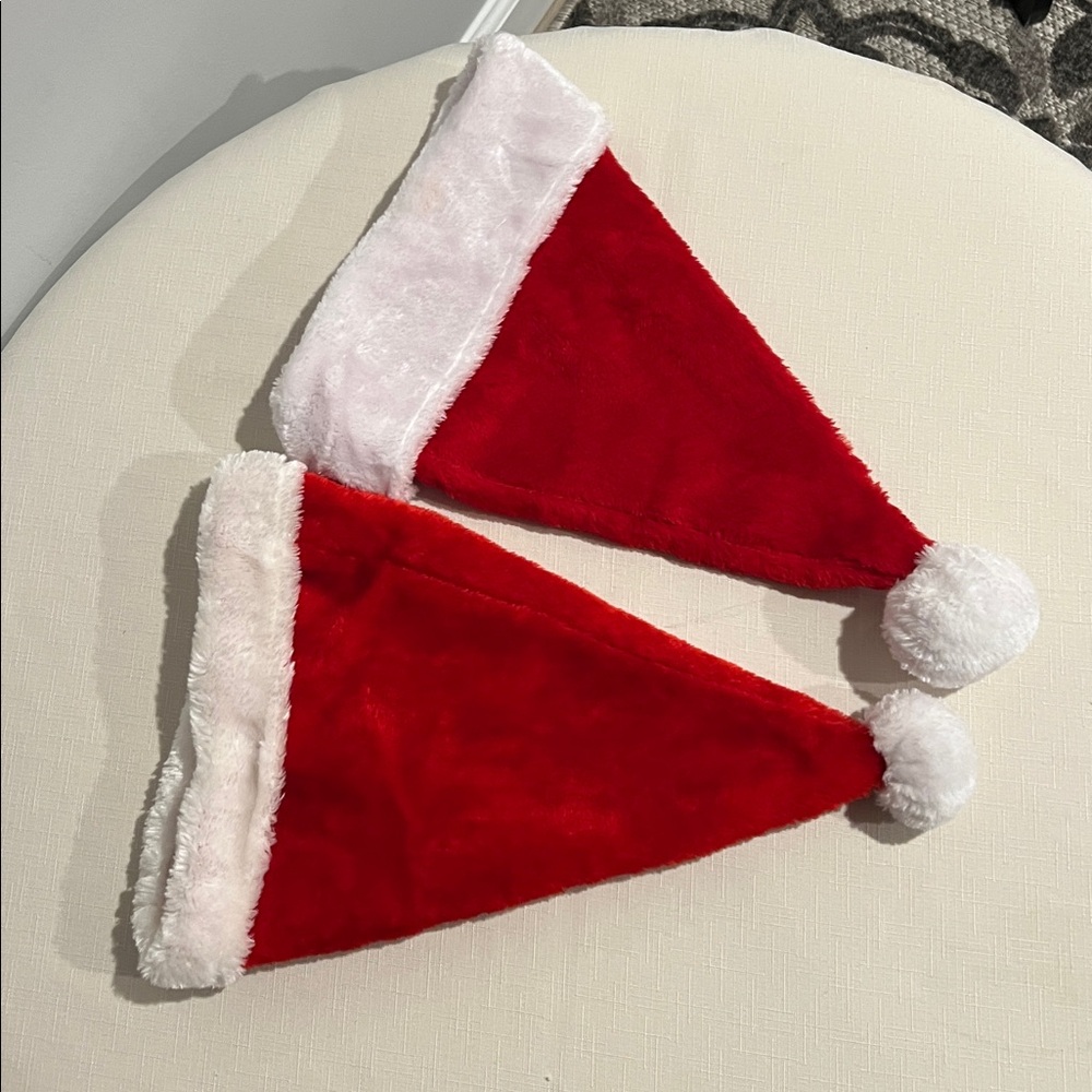 Festive Red Santa Hats with White Trim